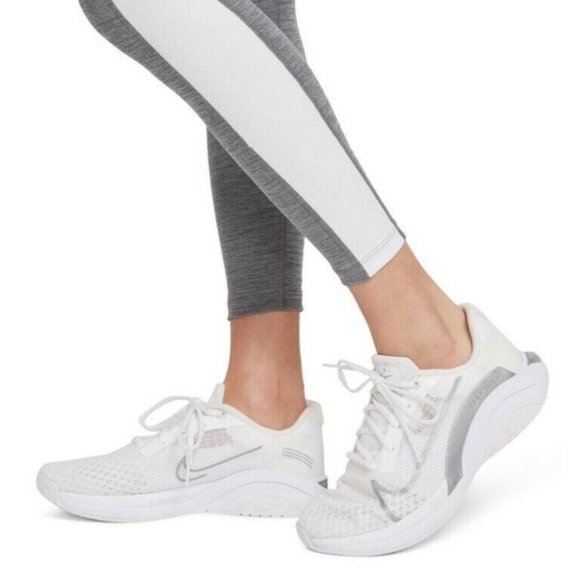 Nike Womens plus Dri-fit Color-Block MidRise 7/8 Tights gray Size 1X MSRP $60 - Picture 2 of 7